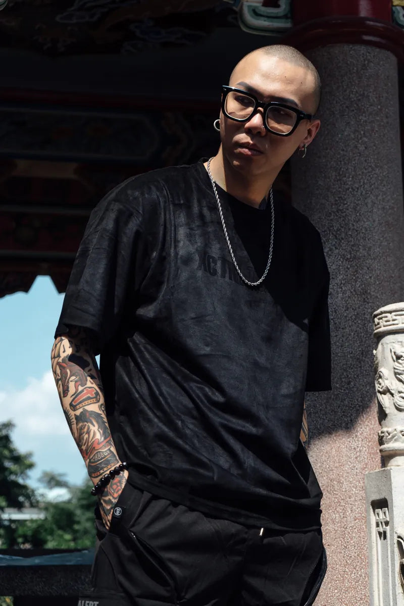 XCTRL Tokyo Runaway Leather Oversized Shirt - Black