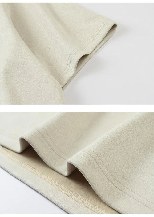 Super versatile suede short-sleeved T-shirt in 4 colors