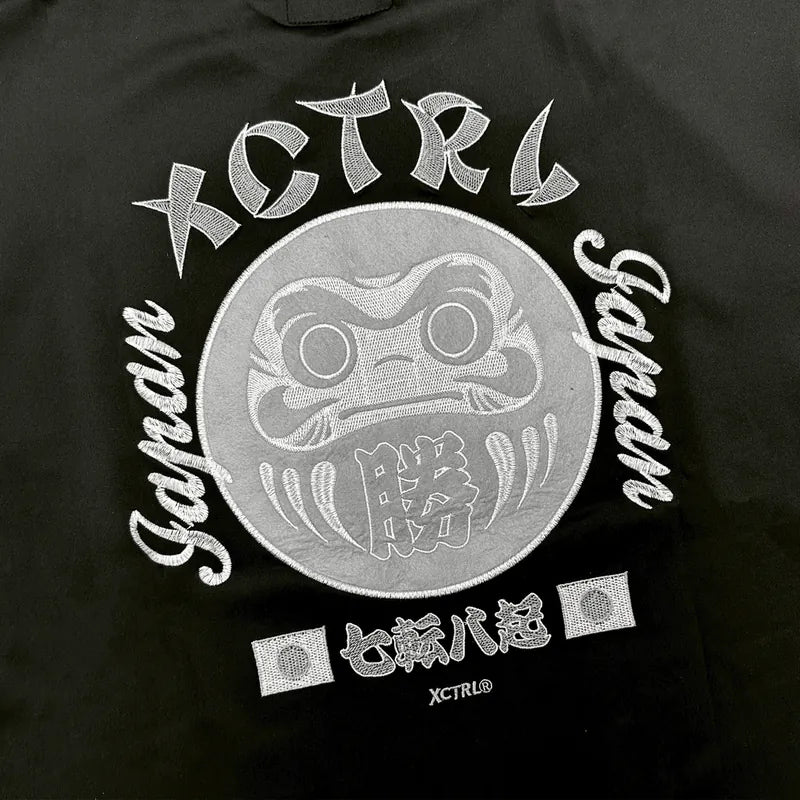 XCTRL Embroidered Daruma Oversize Shirt - Black